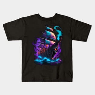 Ghost ship colorful Kids T-Shirt